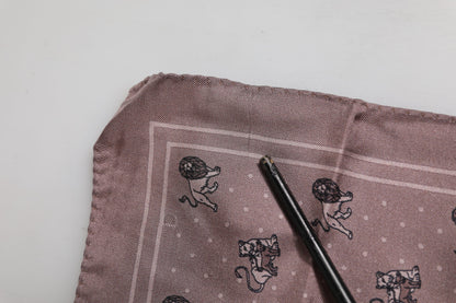 Dolce & Gabbana Brown Animal Print Square Foulard Scarf