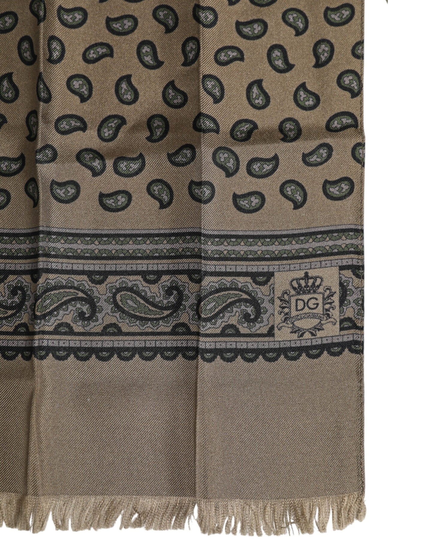 Dolce & Gabbana Brown Printed Neck Warmer Men Foulard Scarf