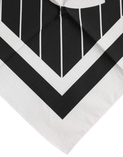 Dolce & Gabbana Black White DG Logo Square Men Foulard Scarf