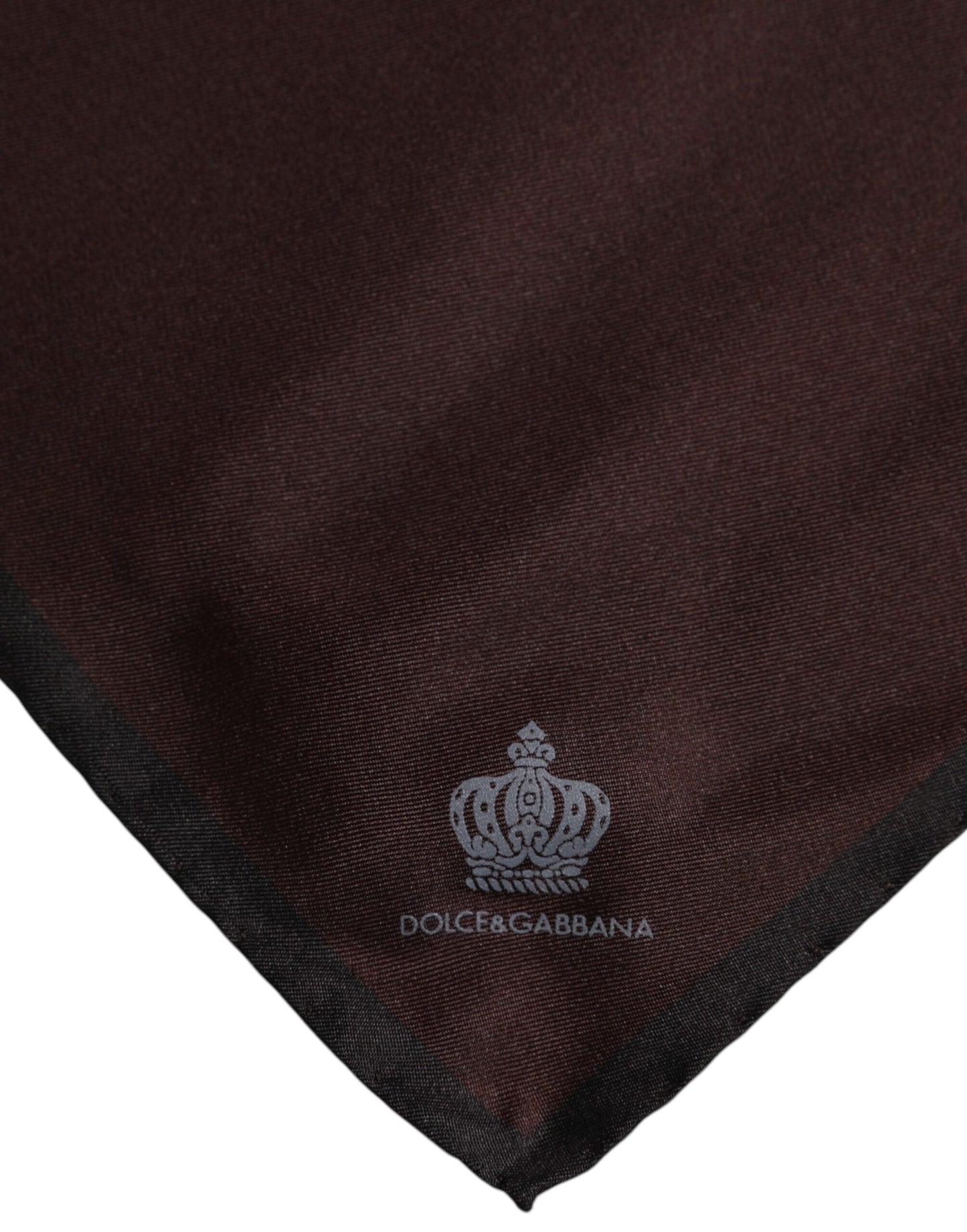 Dolce & Gabbana Brown DG Crown Silk Square Men Foulard Scarf