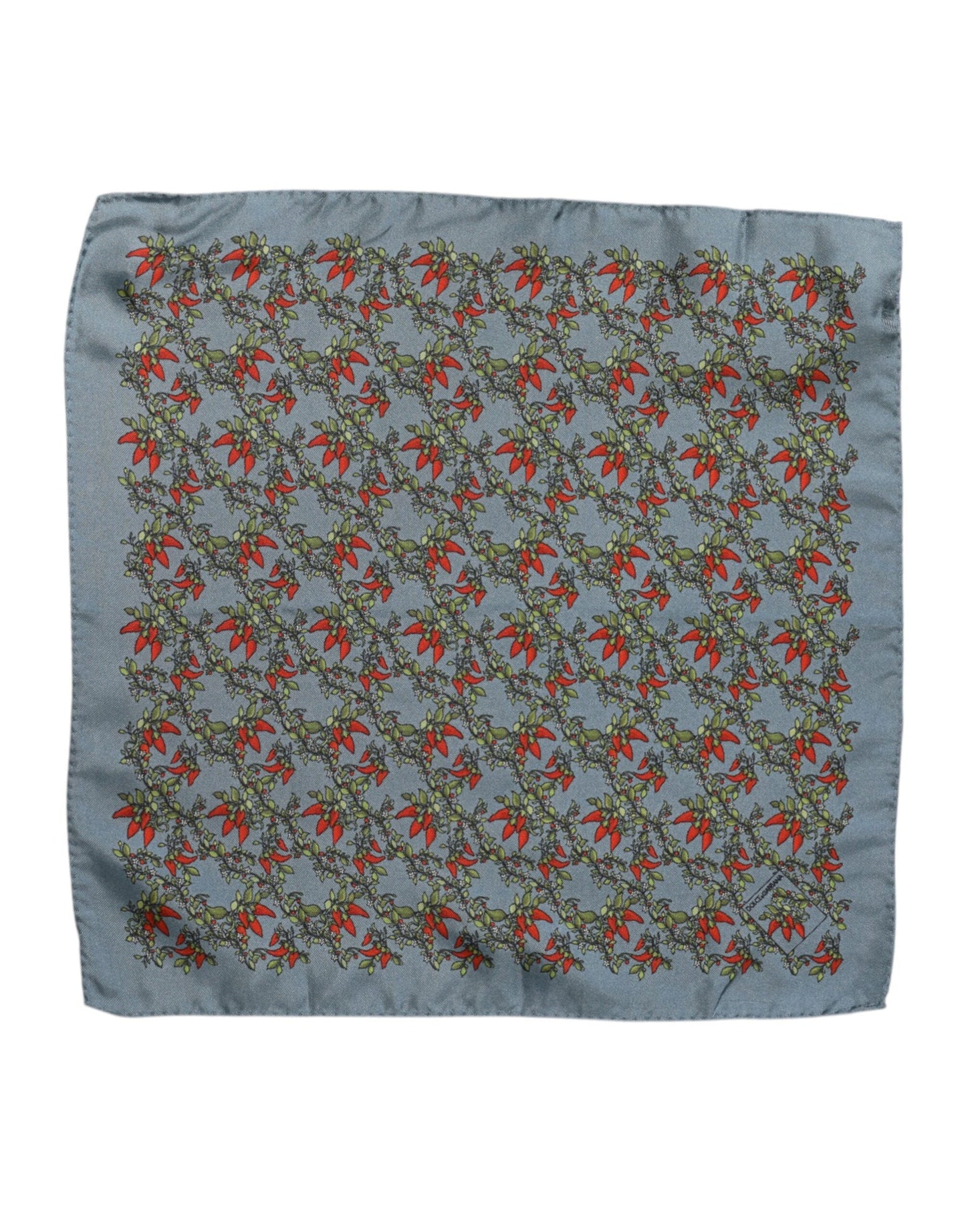 Dolce & Gabbana Gray Chilis Silk Square Men Foulard Scarf