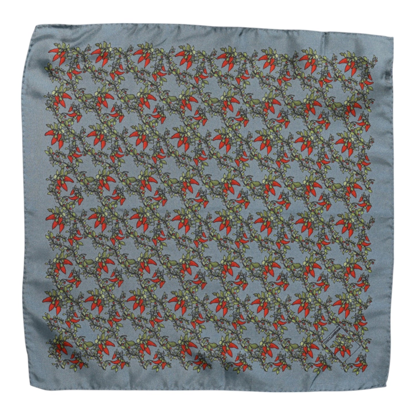 Dolce & Gabbana Gray Chilis Silk Square Men Foulard Scarf