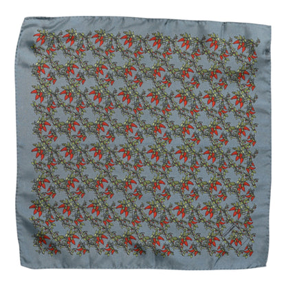 Dolce & Gabbana Gray Chilis Silk Square Men Foulard Scarf