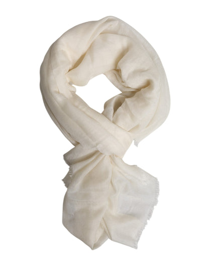 Dolce & Gabbana White Cashmere Neck Warmer Wrap Shawl Scarf