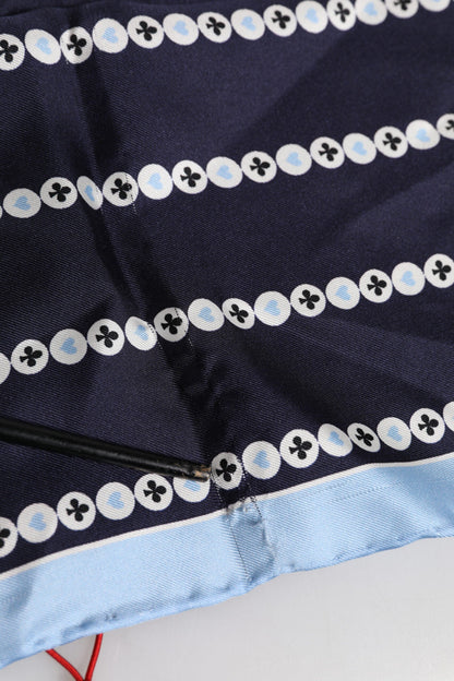 Dolce & Gabbana Blue Printed Silk Square Men Foulard Scarf