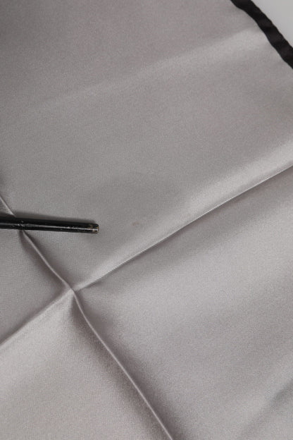 Dolce & Gabbana Gray DG Crown Silk Square Men Foulard Scarf