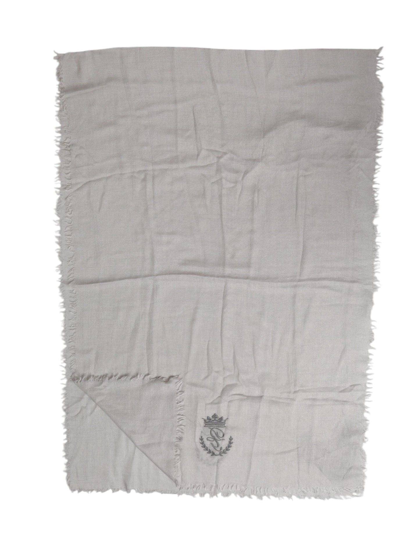 Dolce & Gabbana Gray DG Crown Neck Warmer Wrap Shawl Scarf