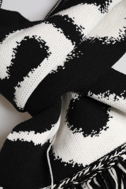 Dolce & Gabbana Black Logo Neck Warmer Wrap Men Shawl Scarf