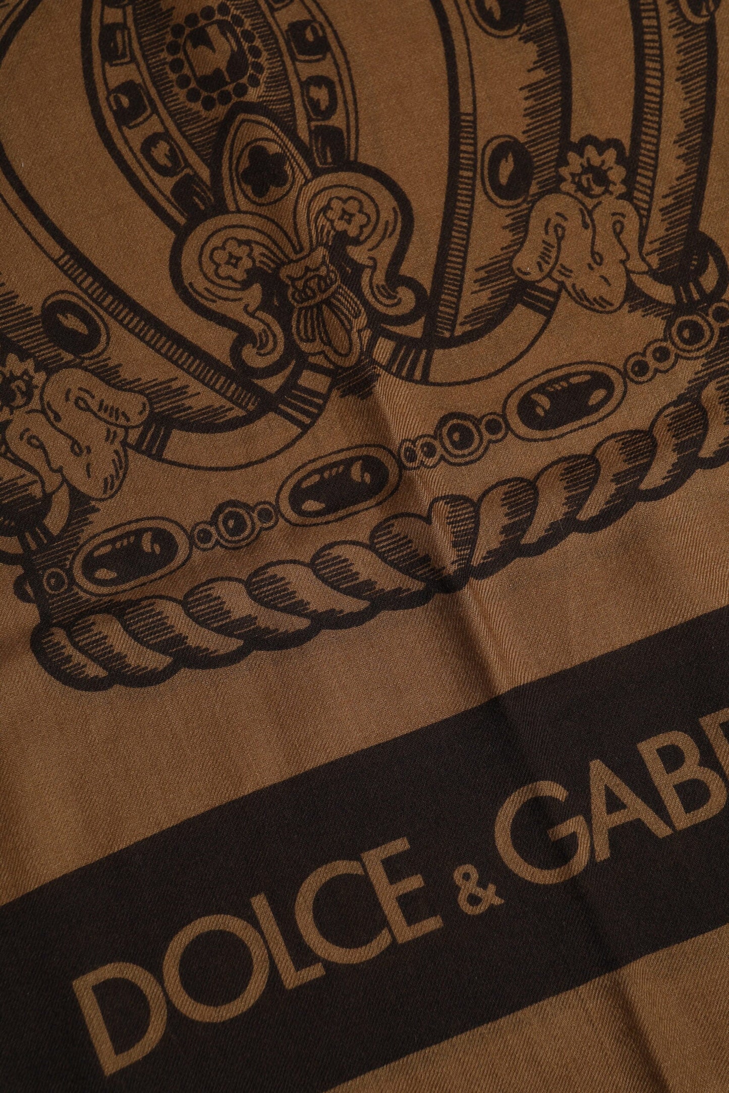 Dolce & Gabbana Brown DG Crown Neck Warmer Men Foulard Scarf