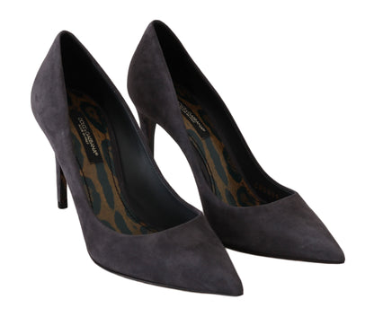 Dolce & Gabbana Gray Suede Leather Stiletto  Shoes Heels
