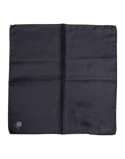 Dolce & Gabbana Blue DG Crown Silk Square Men Foulard Scarf