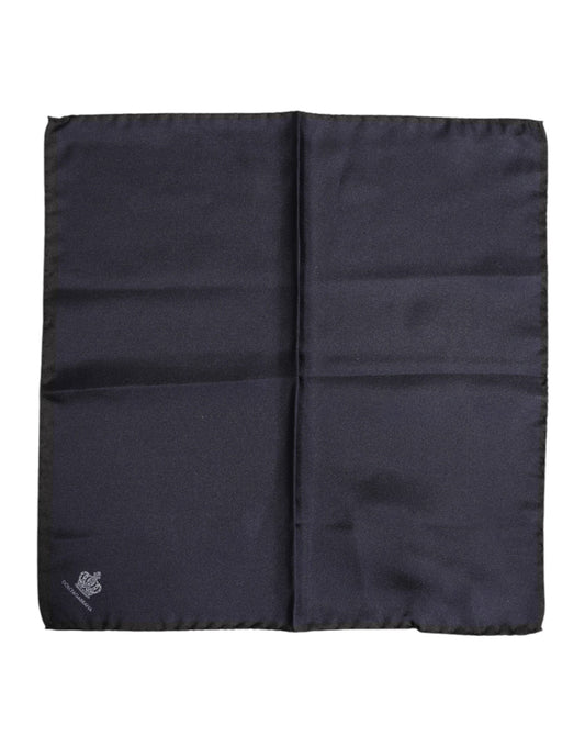Dolce & Gabbana Blue DG Crown Silk Square Men Foulard Scarf