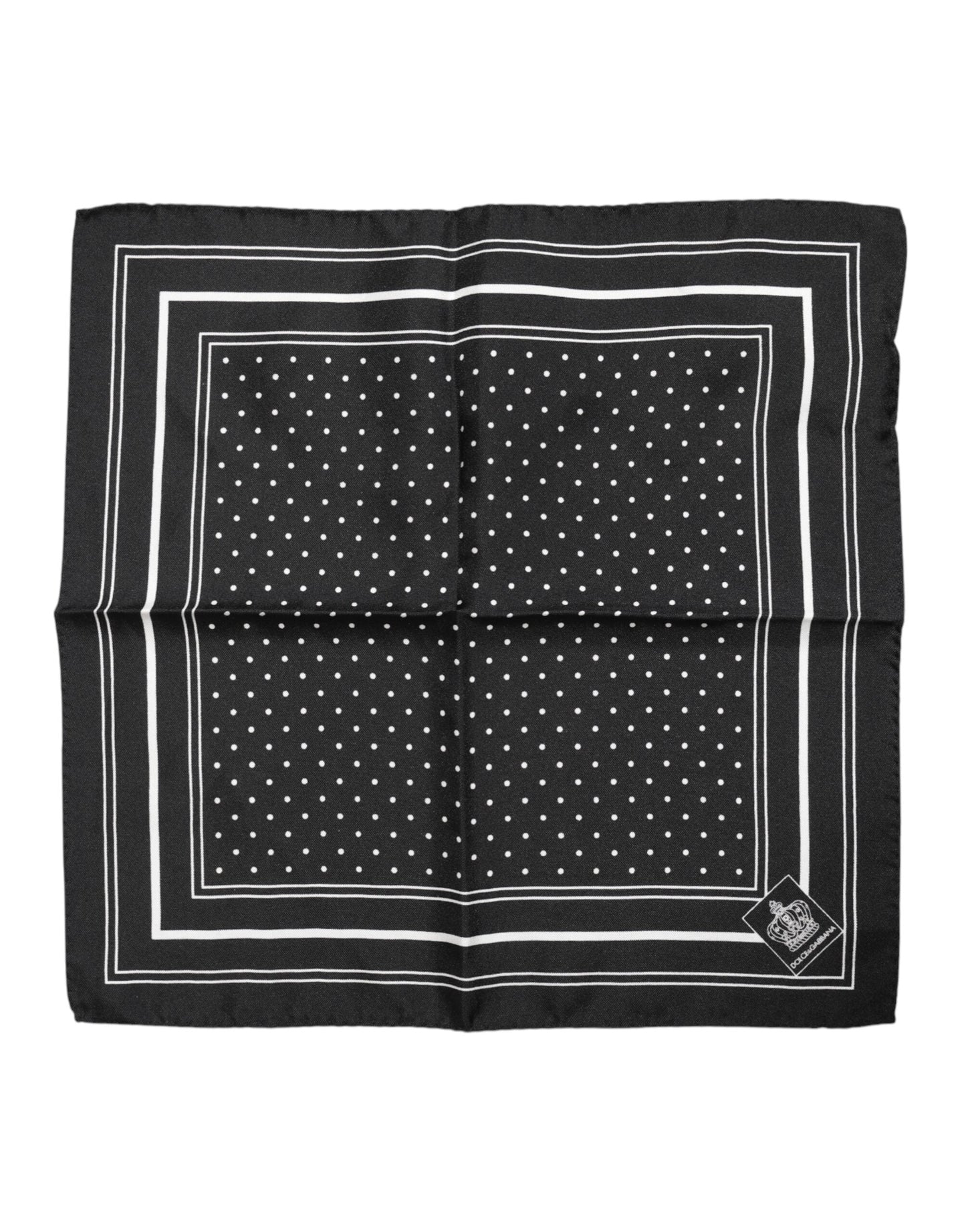 Dolce & Gabbana Black White Polka Dot Men Foulard Scarf