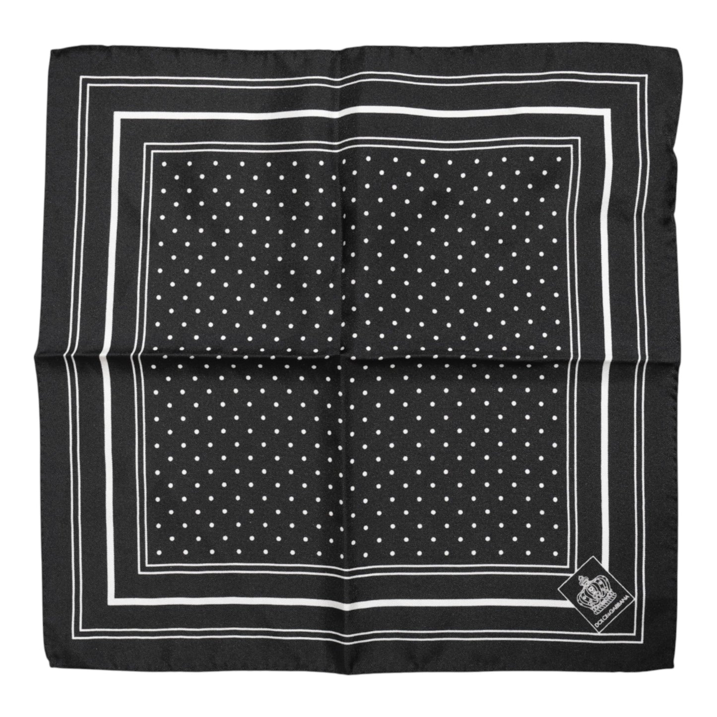 Dolce & Gabbana Black White Polka Dot Men Foulard Scarf