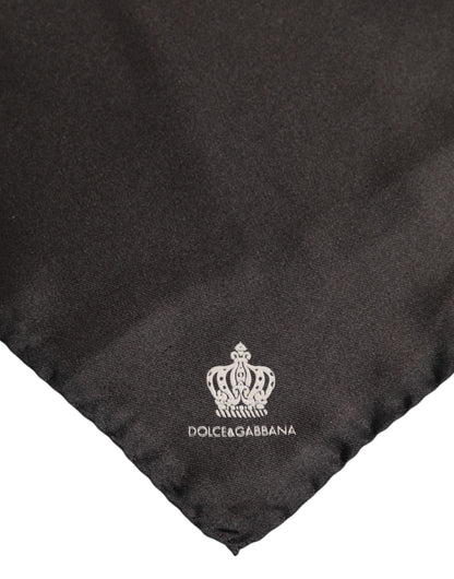Dolce & Gabbana Brown DG Crown Silk Square Men Foulard Scarf