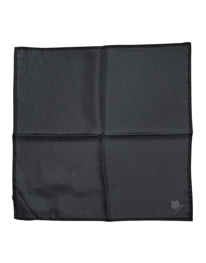 Dolce & Gabbana Dark Gray DG Crown Silk Square Foulard Scarf