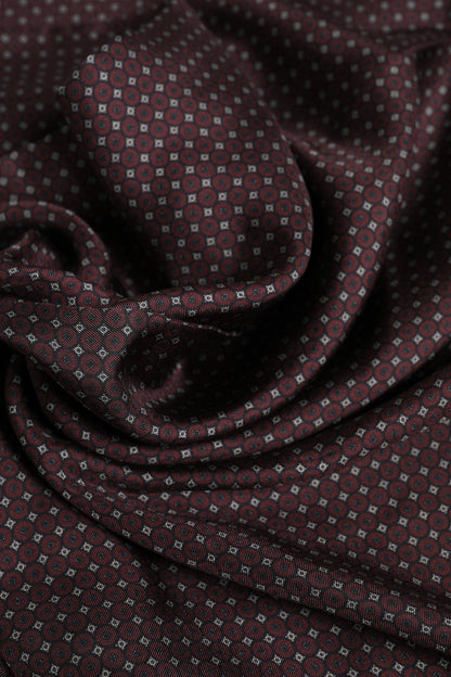 Dolce & Gabbana Maroon Dotted Silk Fringes Foulard Scarf