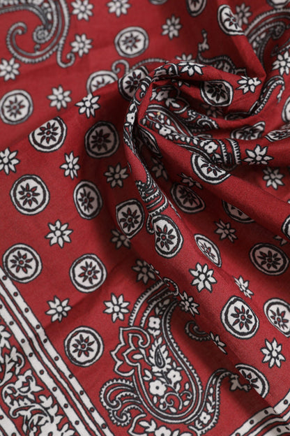 Dolce & Gabbana Red Floral Cotton Square Foulard Scarf