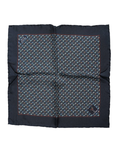 Dolce & Gabbana Blue Cocktail Silk Square Foulard Scarf