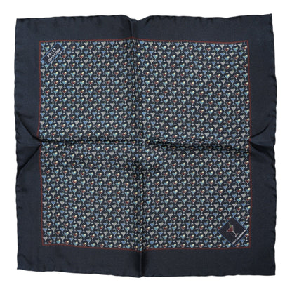 Dolce & Gabbana Blue Cocktail Silk Square Foulard Scarf