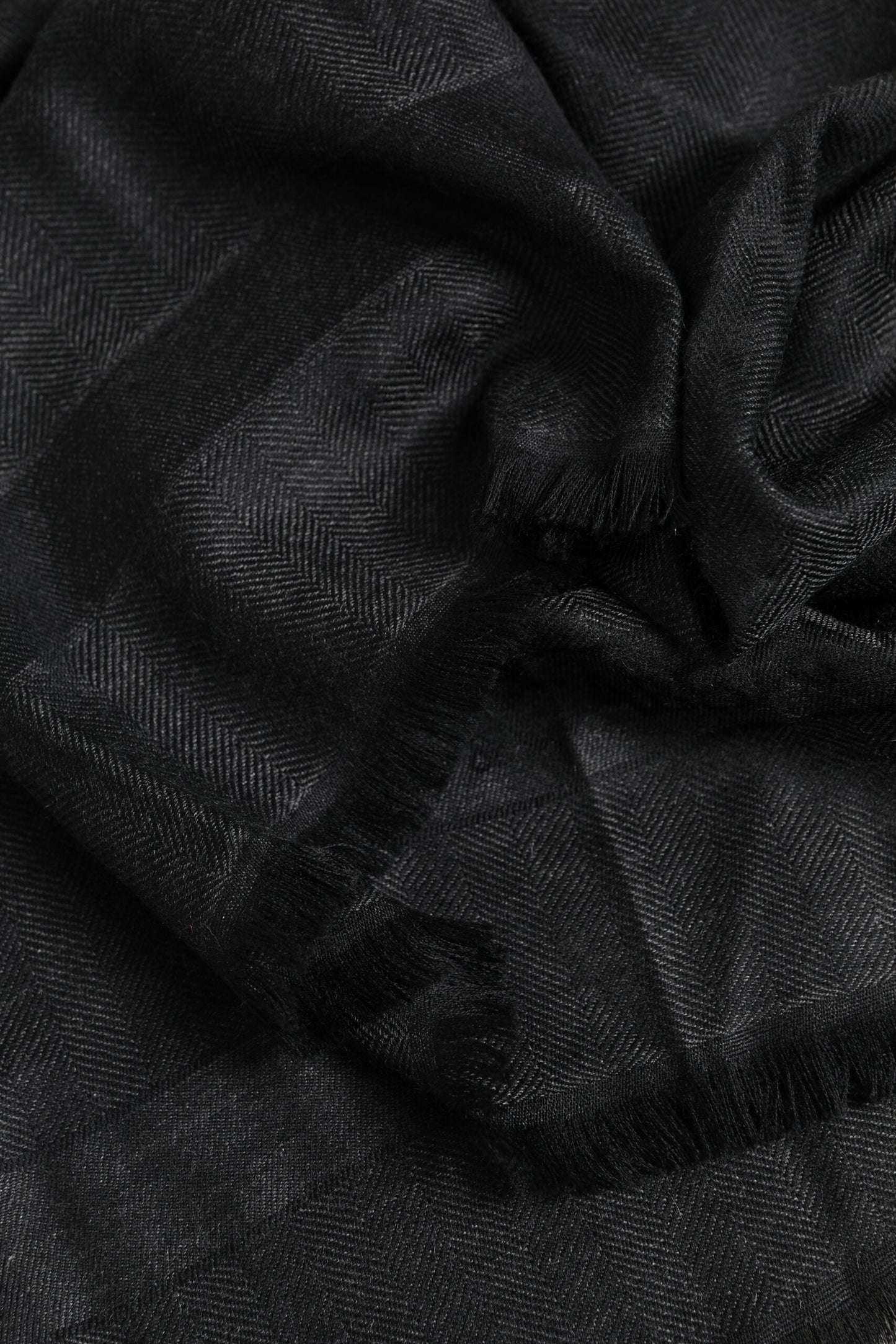 Dolce & Gabbana Dark Gray Cashmere Fringes Neck Warmer Scarf