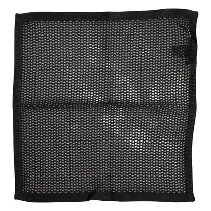 Dolce & Gabbana Black Patterned Cotton Square Foulard Scarf