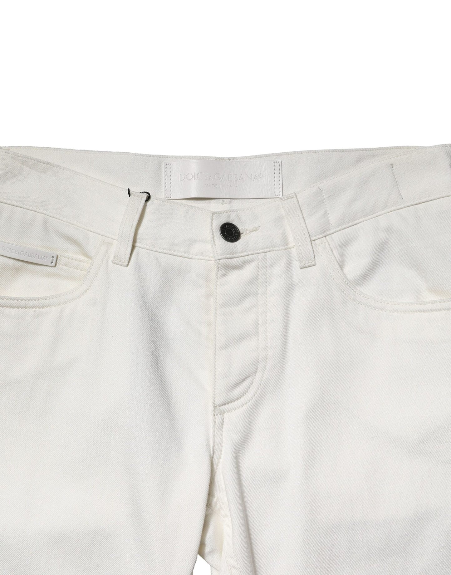 Dolce & Gabbana White Cotton Skinny Men Denim Jeans
