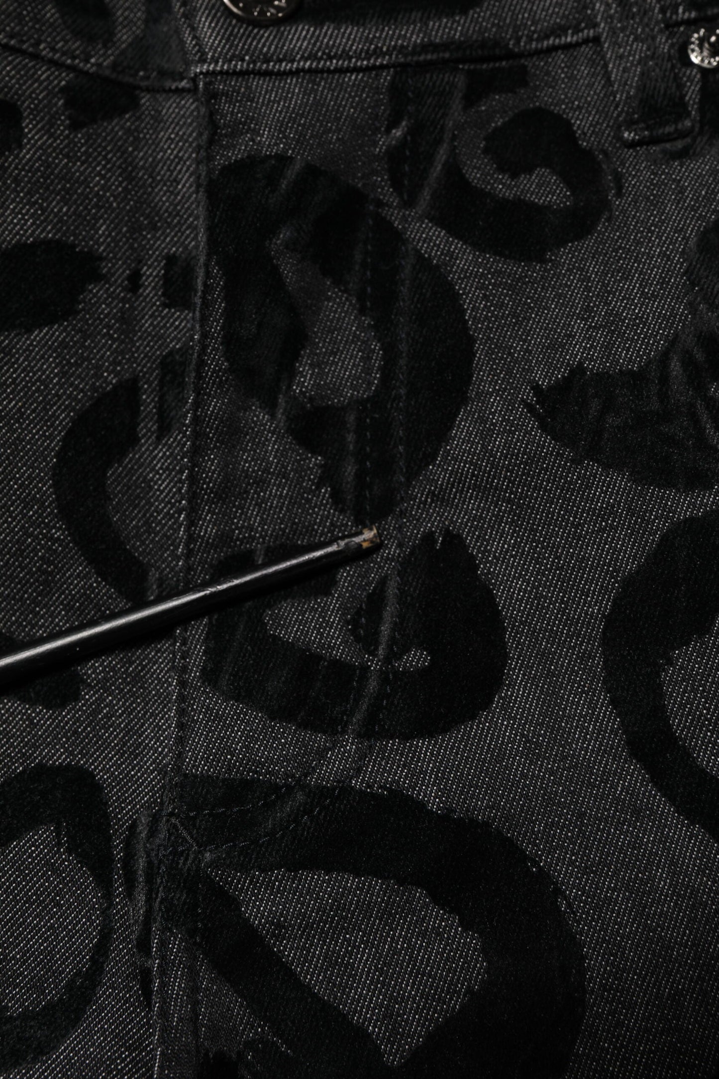 Dolce & Gabbana Gray Cotton DG Logo Straight Men Denim Jeans