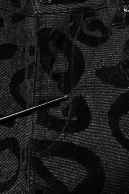 Dolce & Gabbana Gray Cotton DG Logo Straight Men Denim Jeans