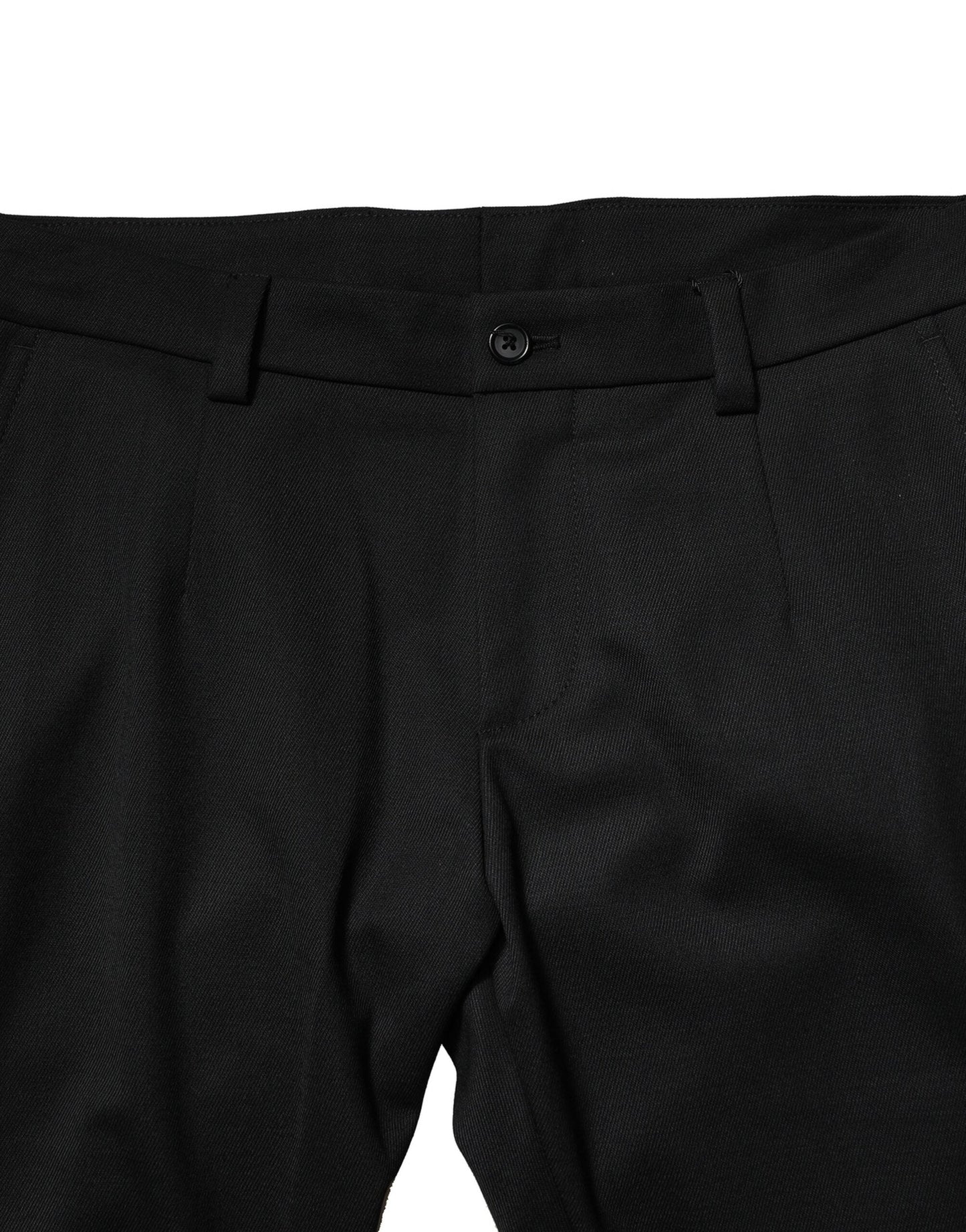 Dolce & Gabbana Black Wool Men Skinny Mid Waist Pants