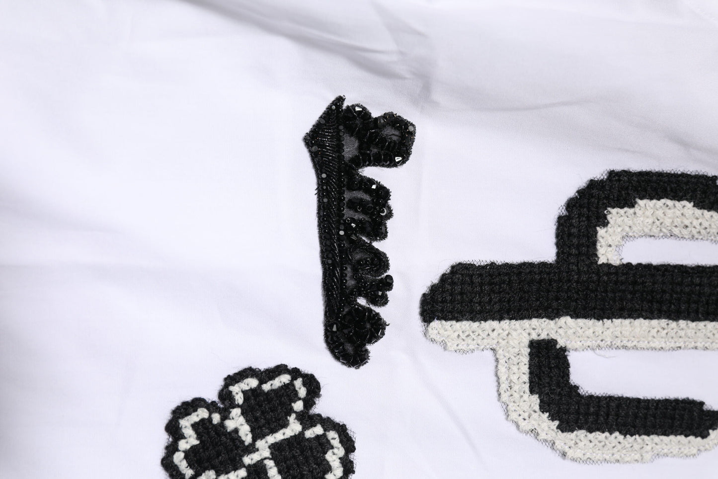 Dolce & Gabbana White GOLD Embroidery Detailed Dress Shirt