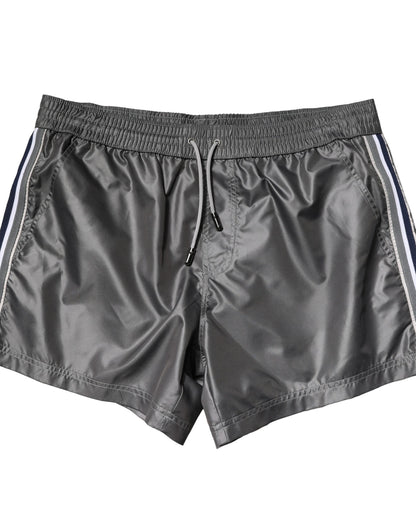 Dolce & Gabbana Gray Polyester Mid Waist Casual Bermuda Shorts