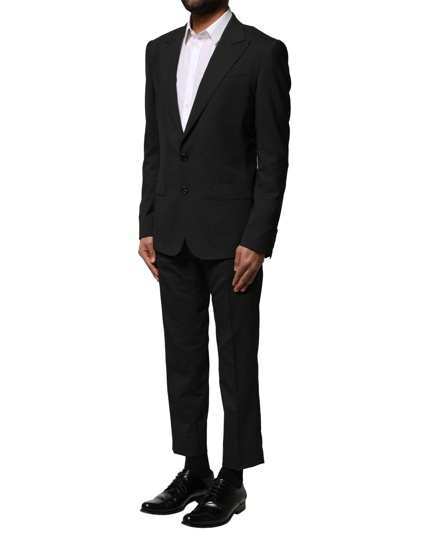 Dolce & Gabbana Black Wool 2 Piece Single Breasted Suit