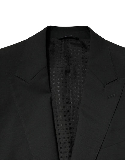 Dolce & Gabbana Black Wool 2 Piece Single Breasted Suit