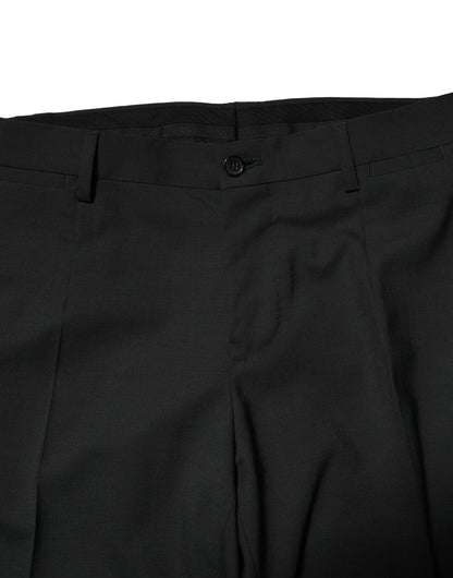 Dolce & Gabbana Black Wool 2 Piece Single Breasted Suit