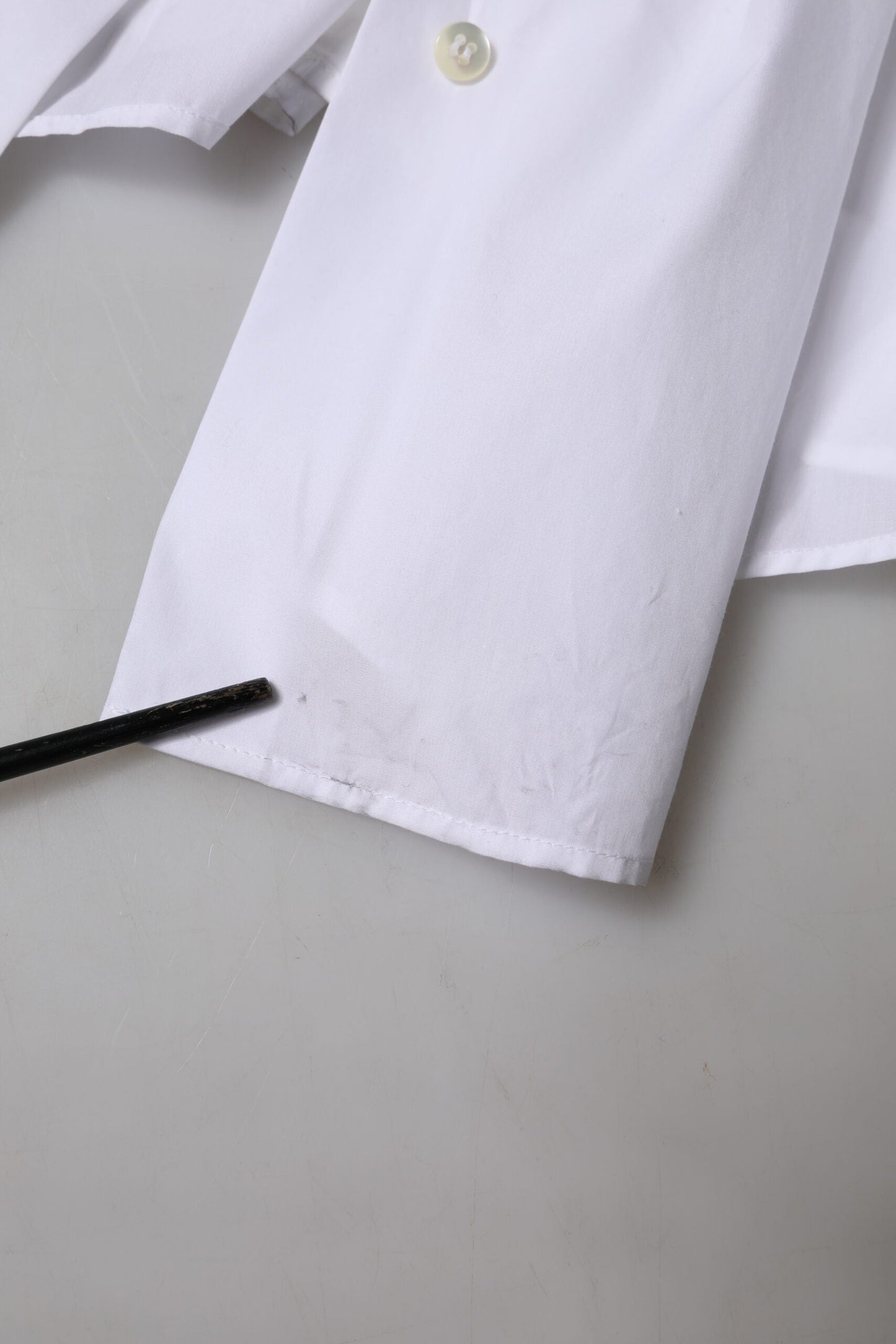 Dolce & Gabbana White Cotton Collared Short Sleeves Top