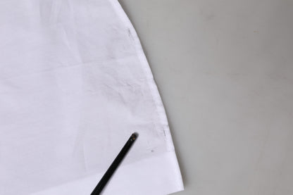 Dolce & Gabbana White Cotton Collared Short Sleeves Top