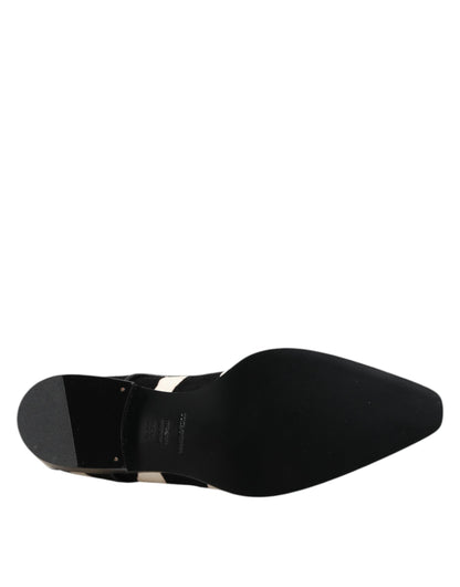 Dolce & Gabbana Black White Zebra Pony Fur Dress Shoes