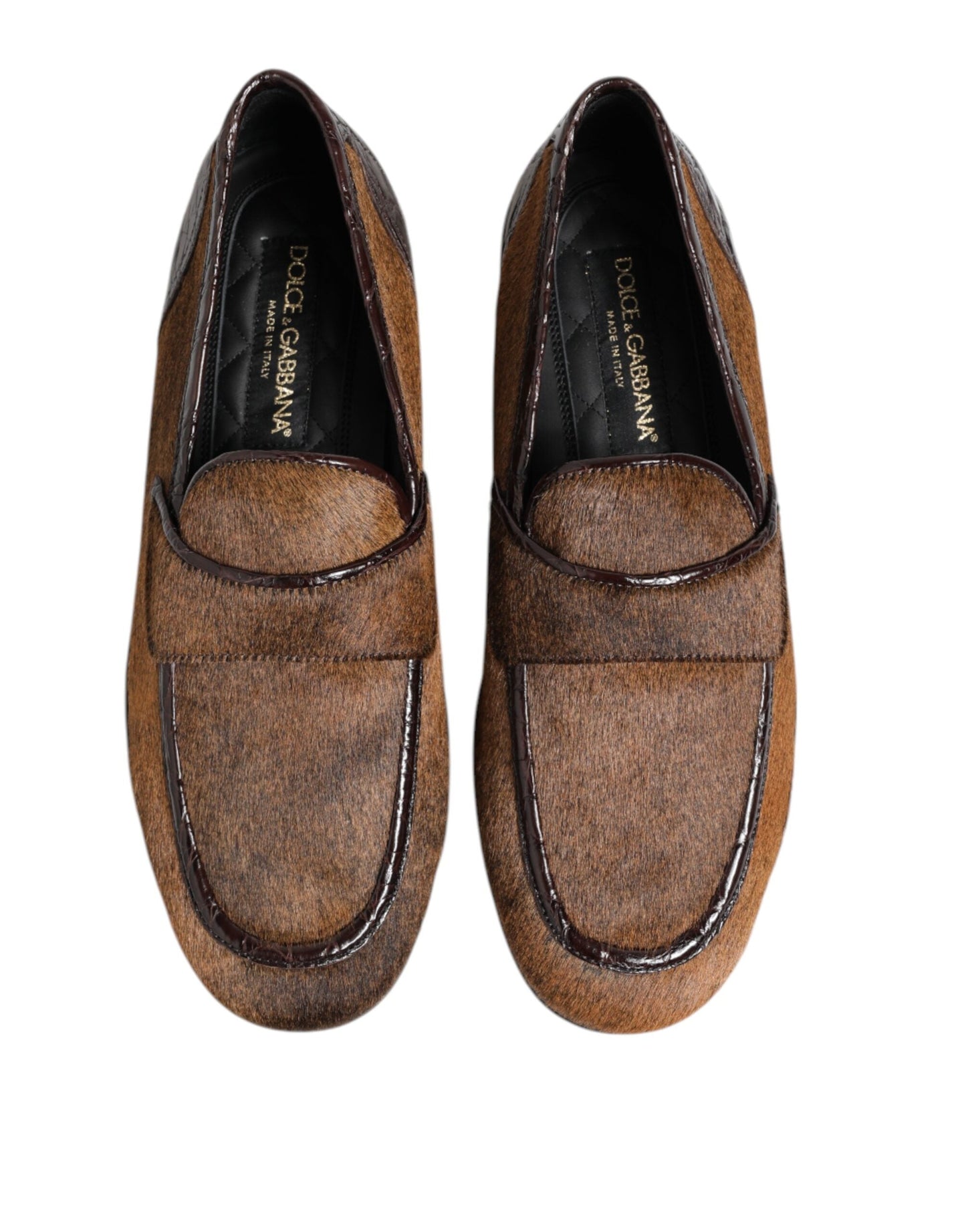 Dolce & Gabbana Brown Loafers Leather Slip On Men Dress Shoes