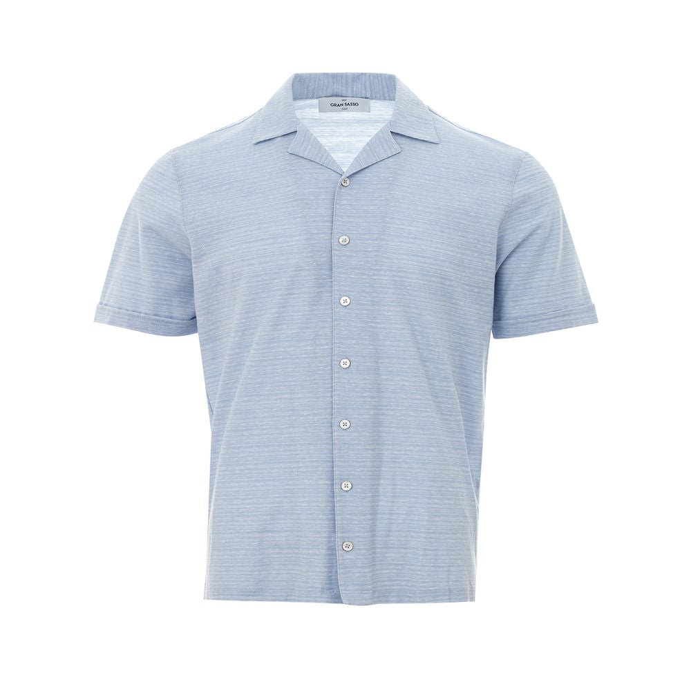 Gran Sasso Blue Linen And Cotton Shortsleeve