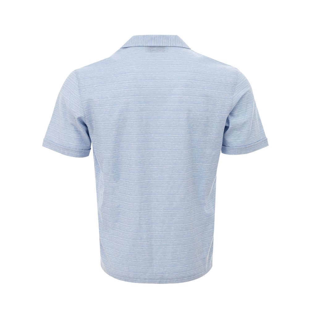 Gran Sasso Blue Linen And Cotton Shortsleeve