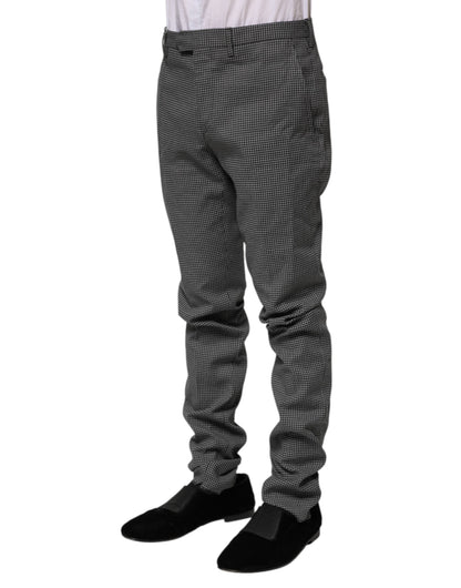 BENCIVENGA Black White Checkered Tapered Dress Pants