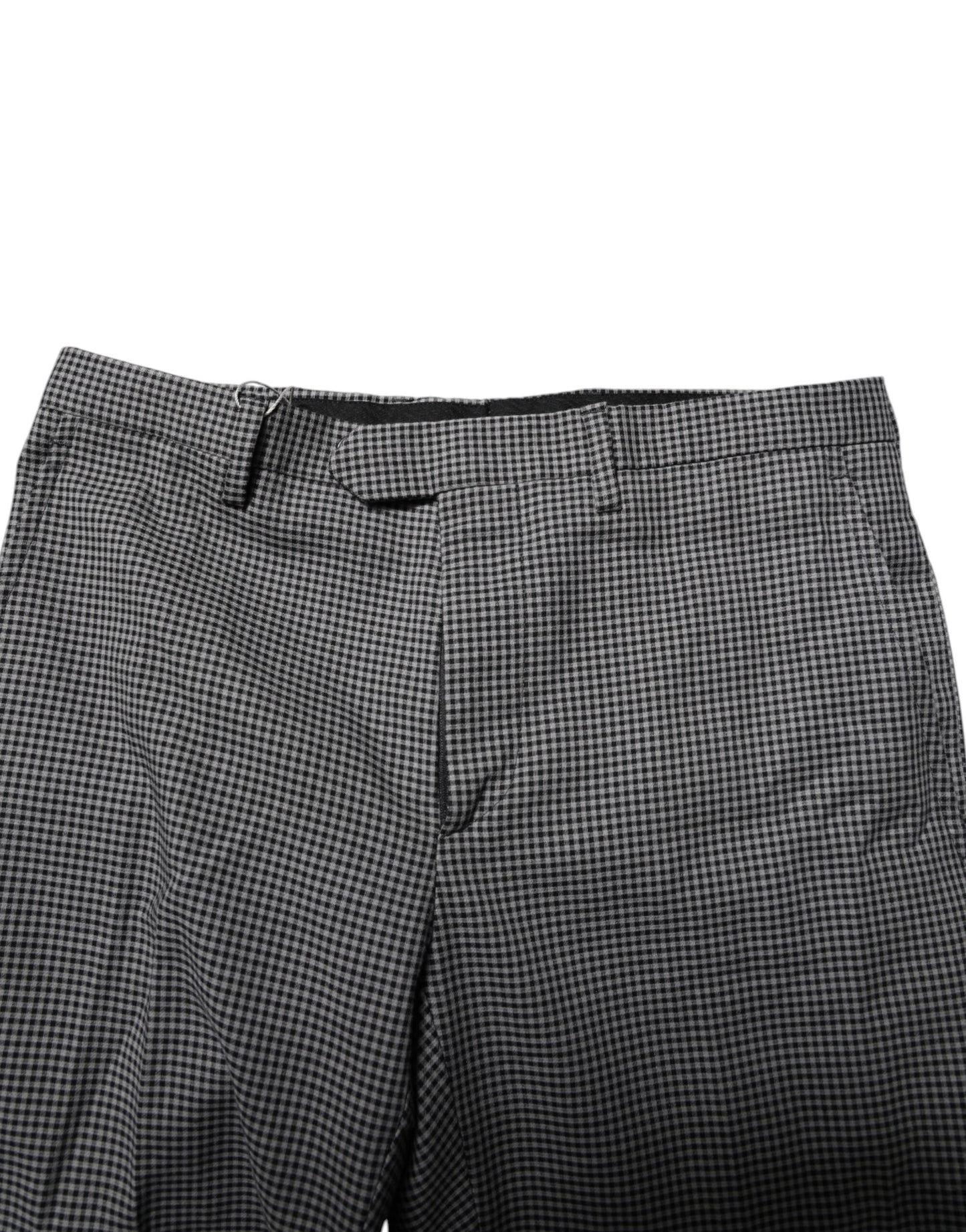 BENCIVENGA Black White Checkered Tapered Dress Pants