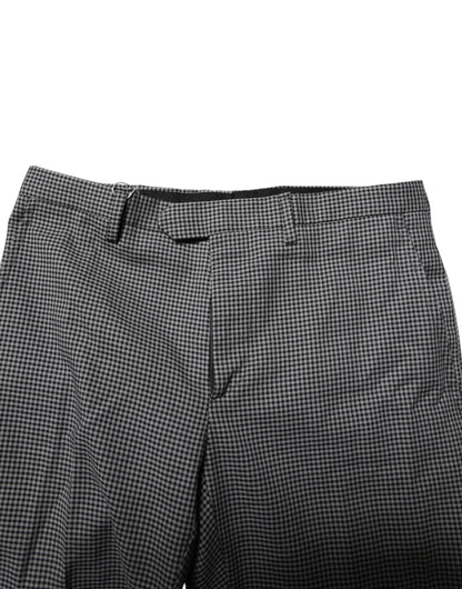 BENCIVENGA Black White Checkered Tapered Dress Pants