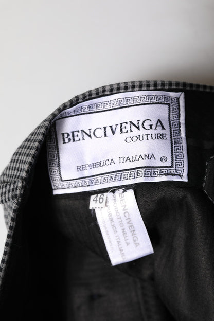 BENCIVENGA Black White Checkered Tapered Dress Pants