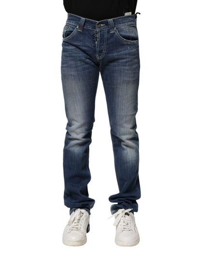 Dondup Blue Washed Skinny Fit Casual Men Denim Jeans