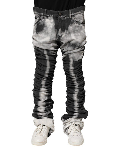 Dolce & Gabbana Black Tie Dye Straight Denim Jeans