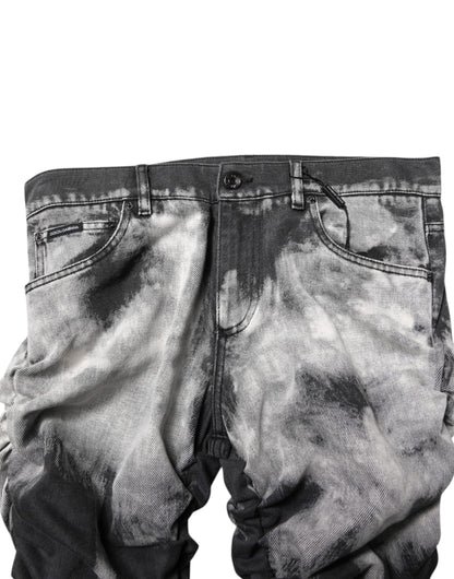 Dolce & Gabbana Black Tie Dye Straight Denim Jeans