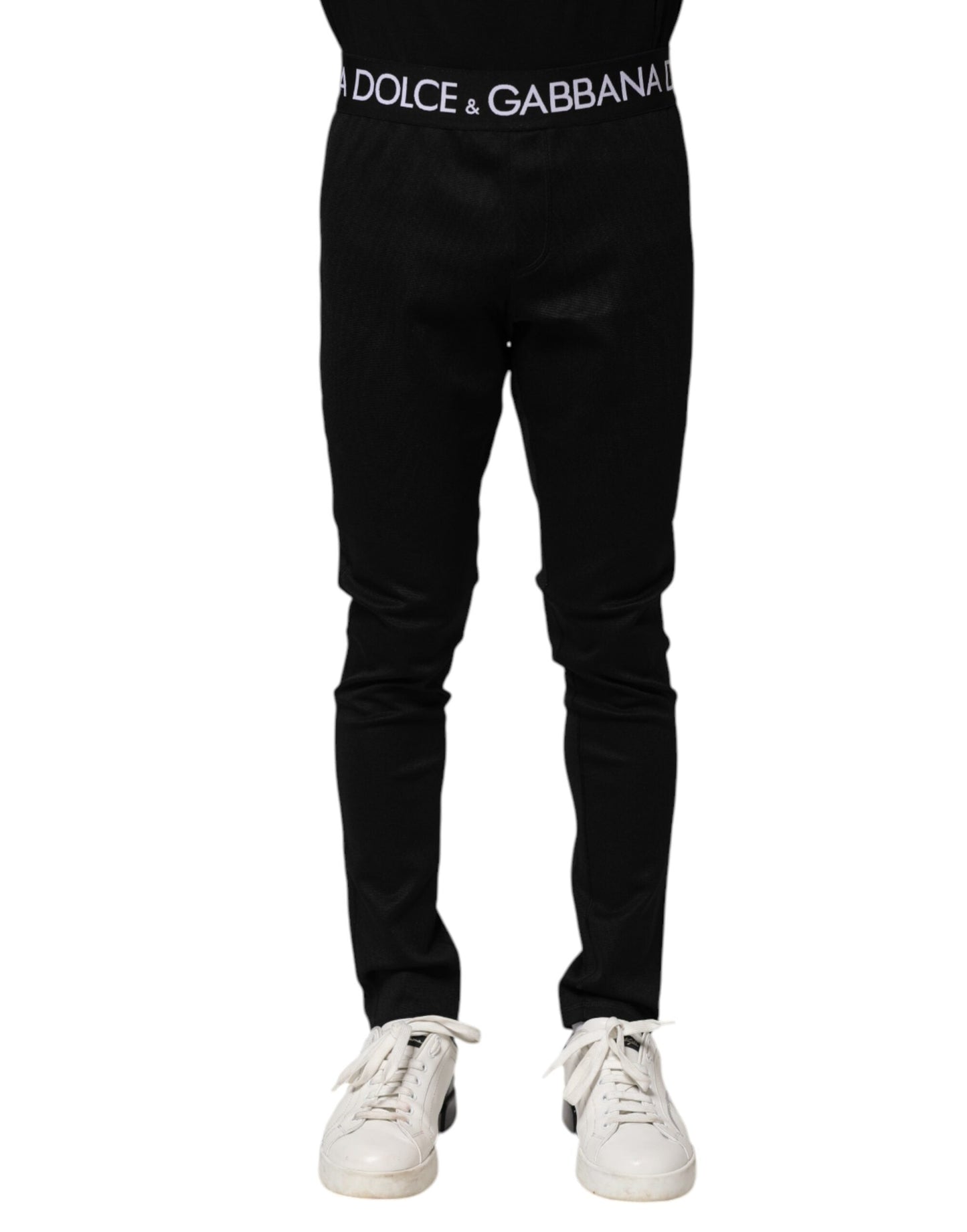 Dolce & Gabbana Black Nylon Skinny Men Jogger Pants