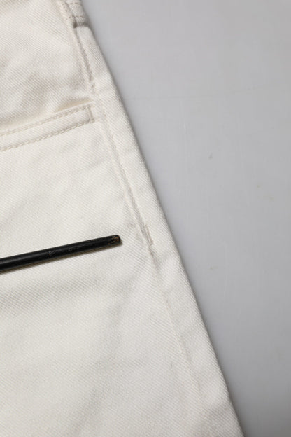 Dolce & Gabbana White Cotton Skinny Men Denim Jeans